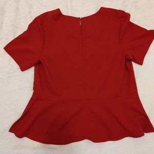 Red Peplum Banana Republic Blouse